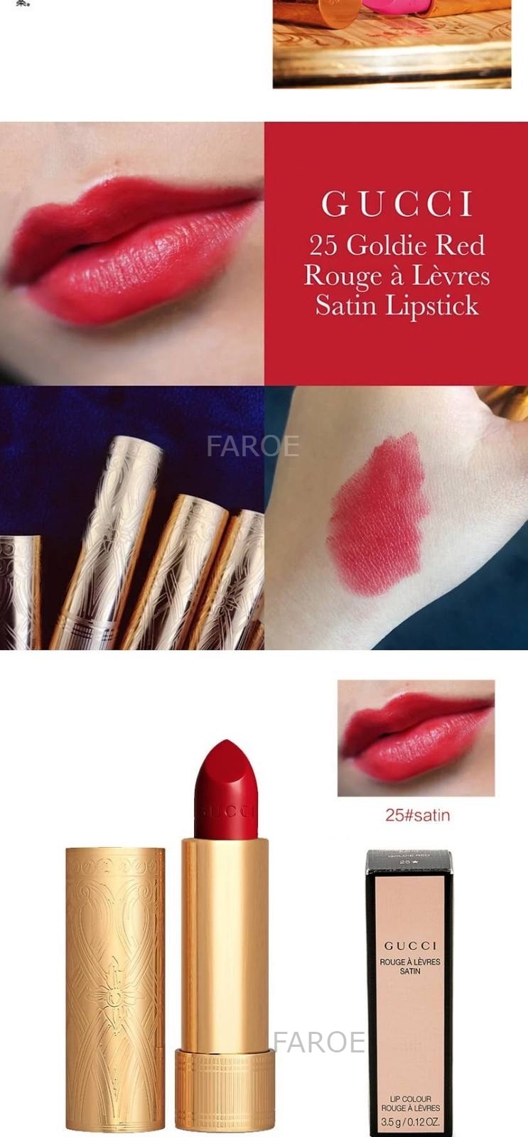 Son Gucci Rouge À Lèvres Voile Lipstick Màu 25 Goldie Red 3.5g - FAROE -  Chuyên cung cấp sản phẩm làm đẹp chuẩn quốc tế